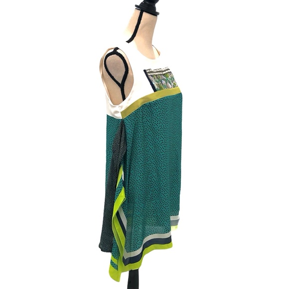 BLEU BLANC ROUGE BIB FRONT EMBROIDERED & BEADED SILK DRESS - Picture 7 of 16